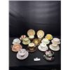 Image 1 : Lot of 15 Vintage Bone China Teacups and Saucers Set, No Chips or Cracks - Windsor, Delphine, etc