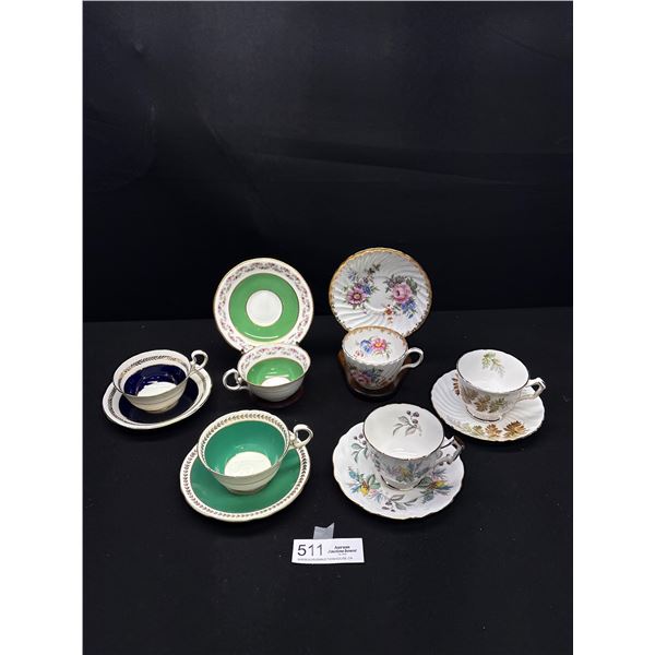 Lot of 6 Vintage Aynsley Bone China Teacups and Saucers No Chips or Cracks