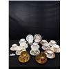 Image 1 : Lot of 15 Vintage Bone China Teacups and Saucers No Chips or Cracks, Royal Winton, The Elizabethan, 
