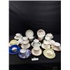 Image 1 : Lot of 15 Vintage Bone China Teacups and Saucers No Chips or Cracks, Paragon, Elizabethan Etc