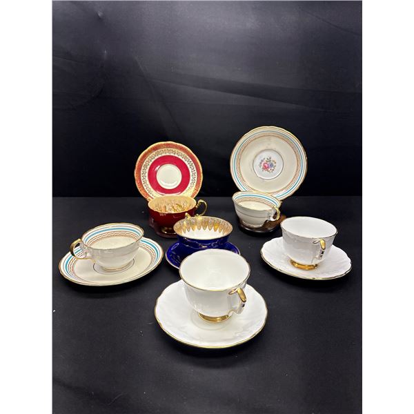 Lot of 6 Vintage Aynsley Bone China Teacups and Saucers No Chips or Cracks