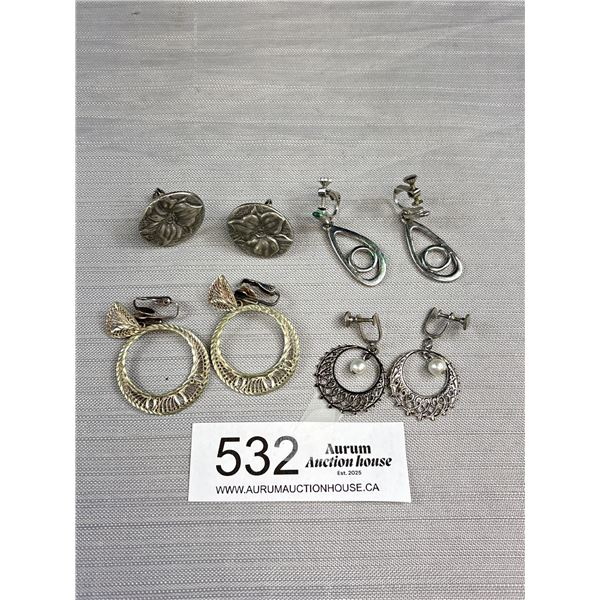 Lot of Pairs of Vintage Screw On Earrings
