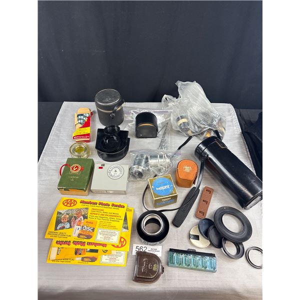 Nice Vintage Lot of Camera Accessories, Lenses, Etc