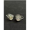 Image 4 : 7 Vintage Silver Tone Rings w/ Real Stones, Self Adjustable Sizes