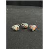 Image 6 : 7 Vintage Silver Tone Rings w/ Real Stones, Self Adjustable Sizes