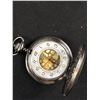 Image 2 : Hunter Case Quartz Pocket Watch w/ Chain + Key Pendant/Fob