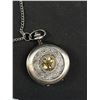 Image 3 : Hunter Case Quartz Pocket Watch w/ Chain + Key Pendant/Fob