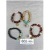 Image 1 : 4 Wooden + Other Stones Beads Bracelets