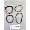Image 1 : 4 Genuine Gem Stone Beads Bracelets