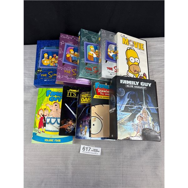Nice Lot of The Simpsons and Family Guy DVDs, Movies and Seasons