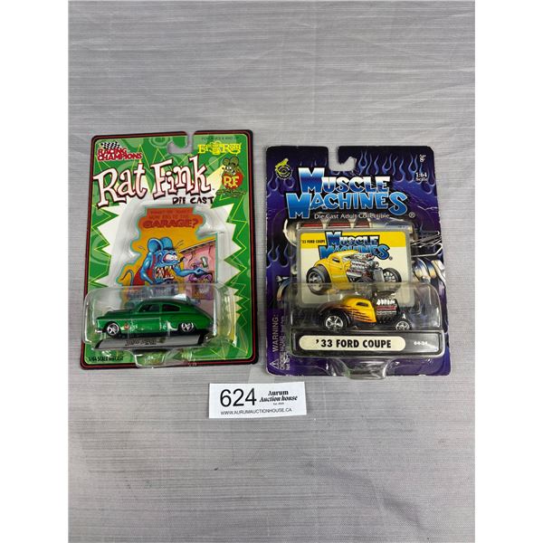 Ratfink and Muscle Machines Diecast Cars Sealed in Package