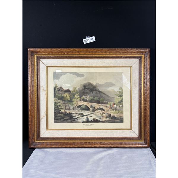 Vintage Framed 28" x 23" Brathay Bridge Print