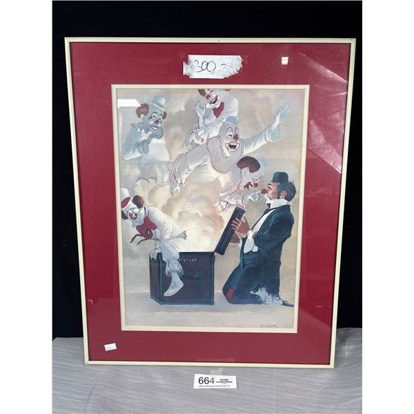Nicely Framed 17" x 21" Clown Print