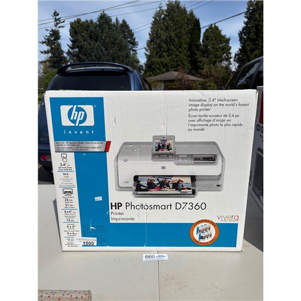 New in Box Never Used HP Photo Smart D7360 Printer