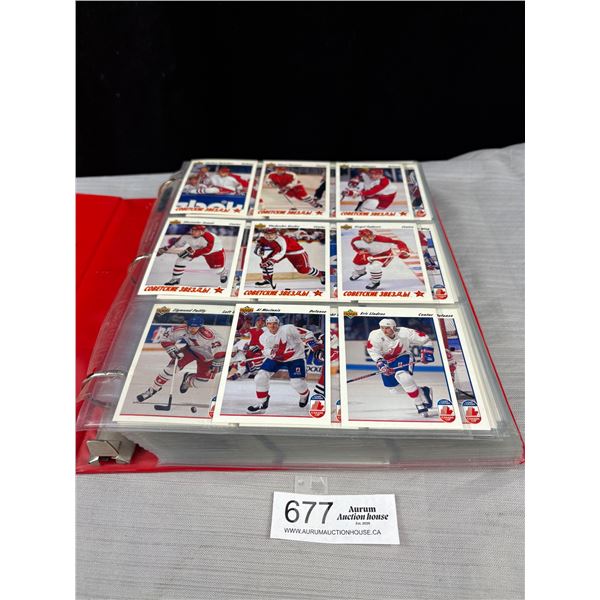 Binder Lot of 1991 Upper Deck Hockey Cards