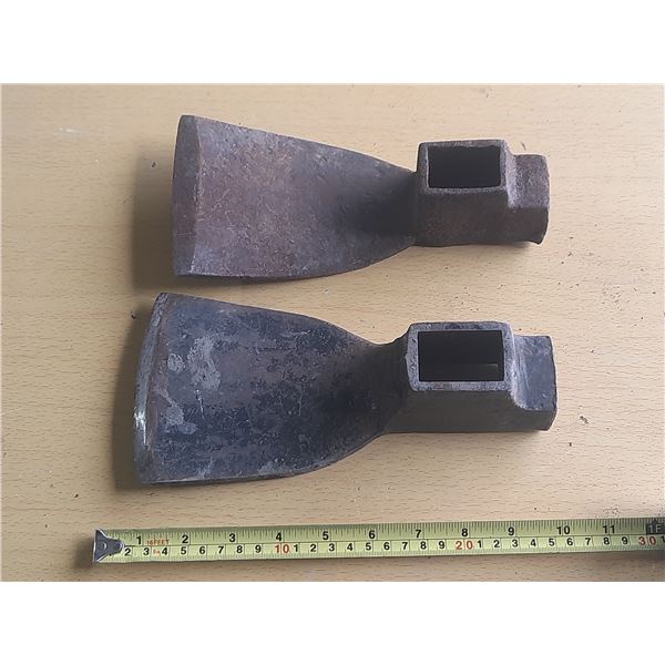 (2) Vintage railroad adze head. (No Handle)