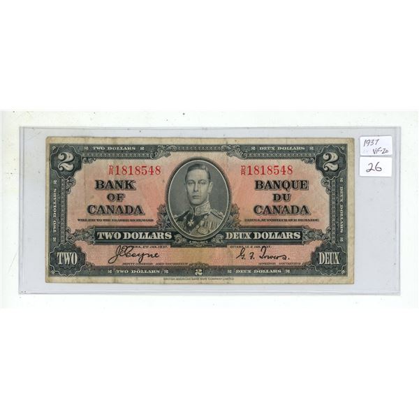 1937 Two Dollar Bill.