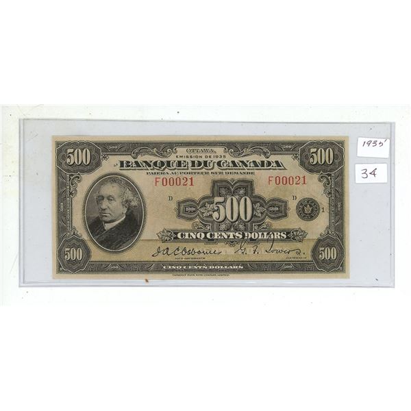 1935 Reproduction 500 Dollar Bill.