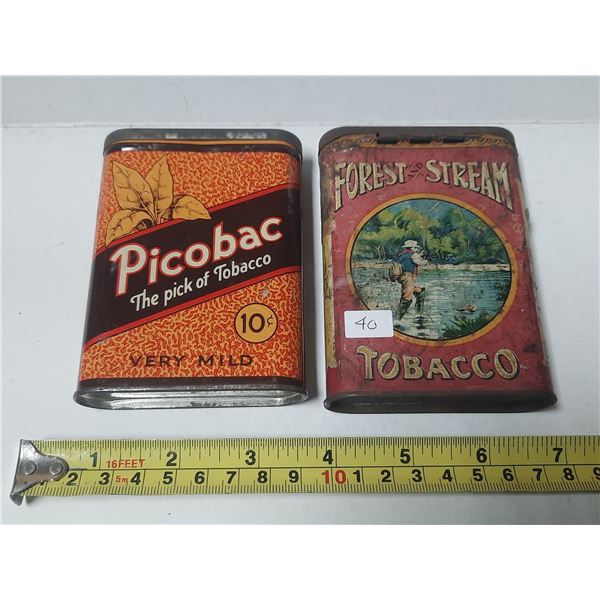 Forest Stream and Picobac Tobacco Tins.