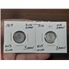 Image 1 : 1919 and 1920 Three Pence - Sterling Silver Coins.