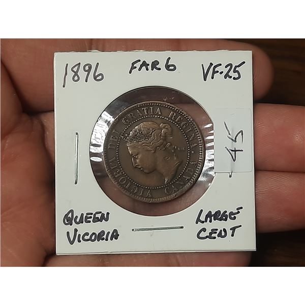 1896 Far 6 Queen Victoria Large Cent.