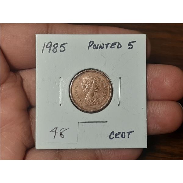 1885 Pointed 5 Canada Cent.