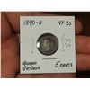 Image 1 : 1890-H Queen Victoria 5 Cents.