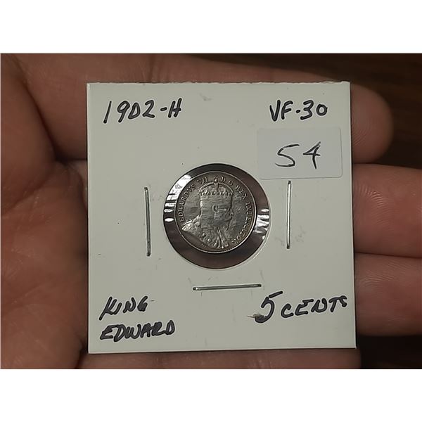 1902-H King Edward 5 Cents.