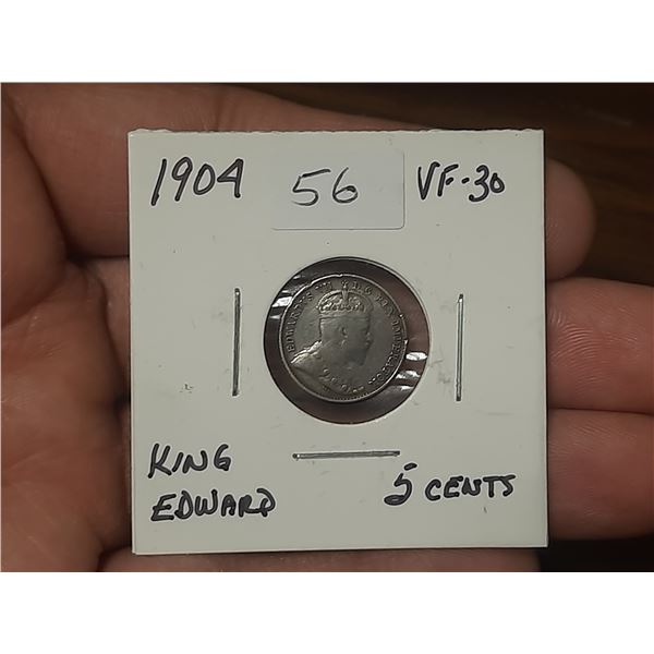 1904 King Edward 5 Cents.