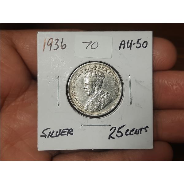 1936 King George 25 Cents.