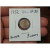 Image 1 : 1852 Silver 3 Cents.