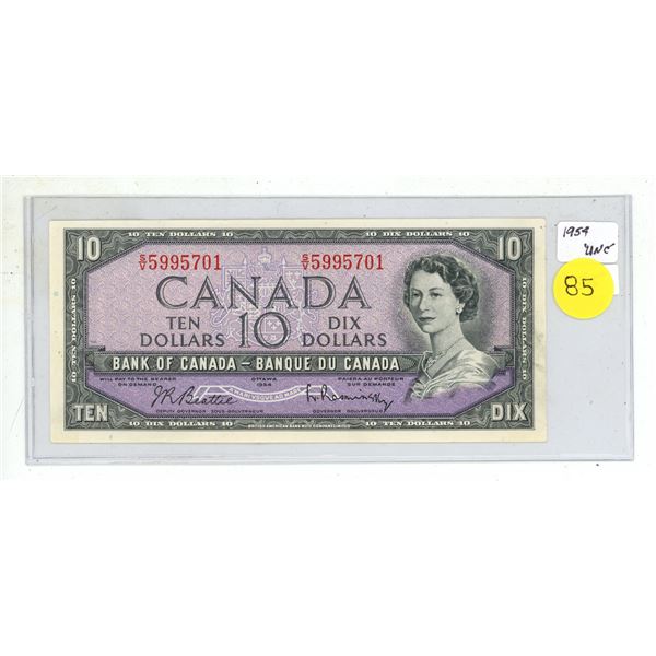 1954 High Grade Ten Dollar Bill.