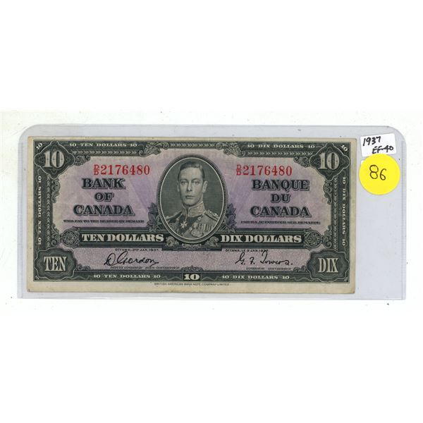 1937 Ten Dollar Bill.