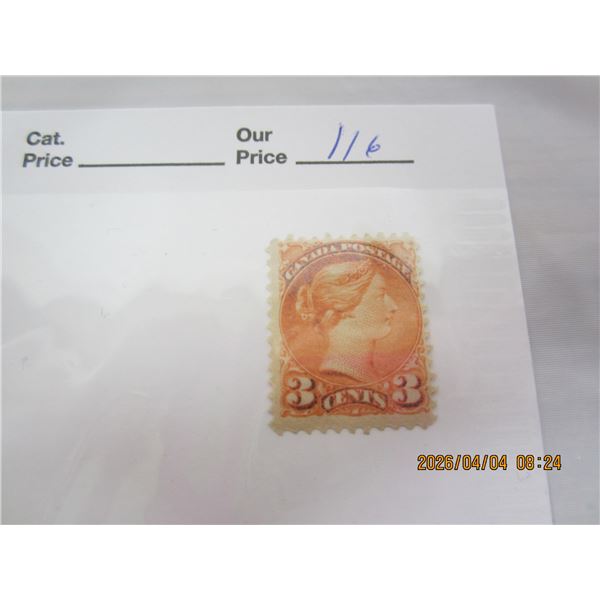 116. Canadian 3 Cent Small Queen MH OG Never Used