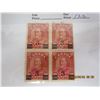 Image 1 : 122. Block of 4 Canadian Stamps of Arch King George 5th 3 over 2 Surcharge MNH OG Never Used