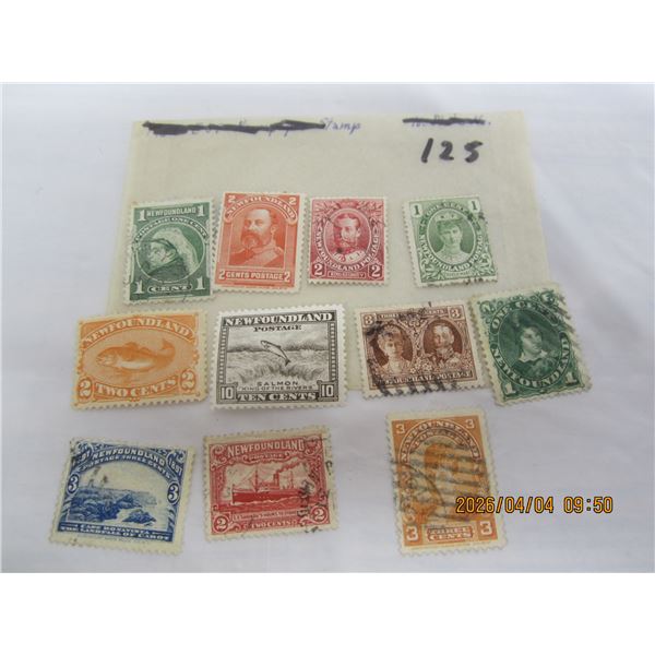 125. Large Lot of Newfoundland Stamps Used Old