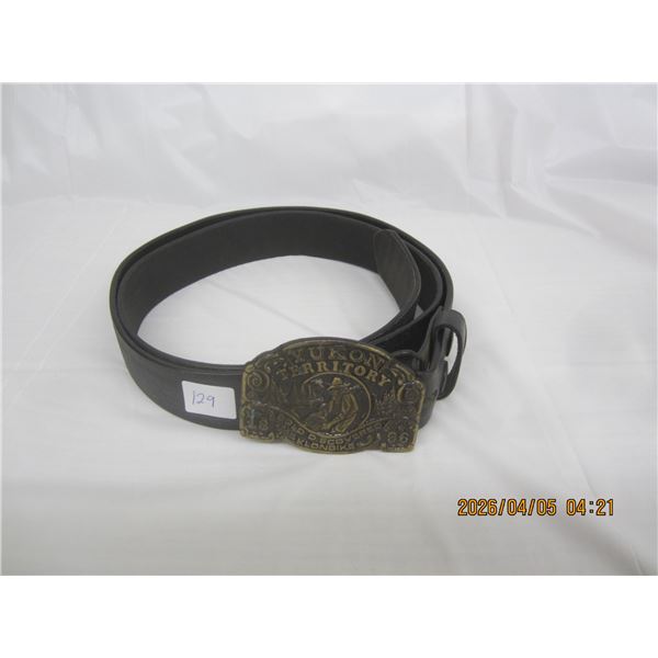 129. Kel Don 44-inch Leather Belt with Yukon Buckle.