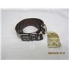 Image 1 : 131. New Fancy Elvis Belt Buckle with Matching Leather Belt New with Tags.