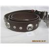 Image 4 : 131. New Fancy Elvis Belt Buckle with Matching Leather Belt New with Tags.