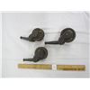 Image 1 : 141. 3 Antique Large Cast Iron Castors Great Shape