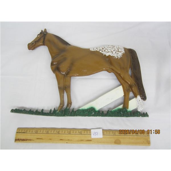 151. Vintage Aluminum Horse Ornament 9 inches x 12 inches