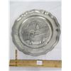 Image 1 : 152. Large Vintage Pewter Plate Quite Heavy 10 inches Across