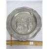 Image 1 : 153. Large Vintage Pewter Plate Quite Heavy 12 Inches Across