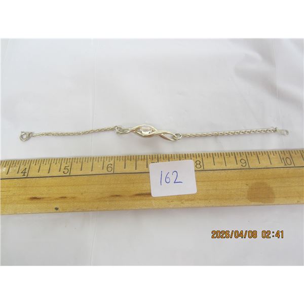 162. Sterling 925 Silver Bracelet with a Clear Opal Stone