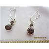 Image 2 : 164. Pair of Sterling 925 Silver Earrings with Red Stones