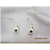 Image 3 : 164. Pair of Sterling 925 Silver Earrings with Red Stones