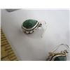 Image 3 : 165. Pair of Sterling 925 Silver Earrings with Green Stones