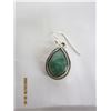 Image 4 : 165. Pair of Sterling 925 Silver Earrings with Green Stones