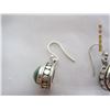 Image 6 : 165. Pair of Sterling 925 Silver Earrings with Green Stones