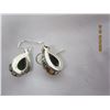 Image 7 : 165. Pair of Sterling 925 Silver Earrings with Green Stones